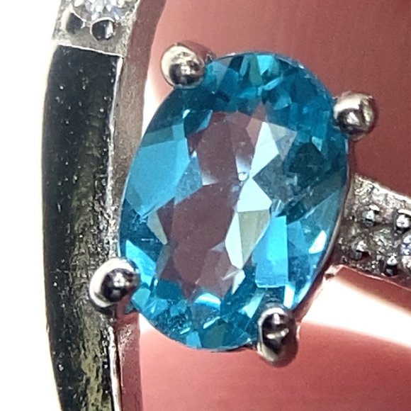 Paraiba Blue Apatite 1.02ct Platinum Finish Solid 925 Sterling Silver Pendant - Picture 5 of 5